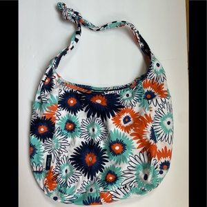 Thirty-one blue and orange tote bag.